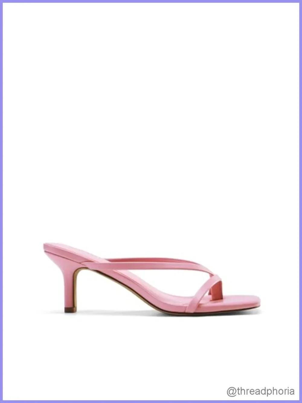 Women's Kitten Heel Flip-Flop Sandals Faux Leather Slip-On Square Toe